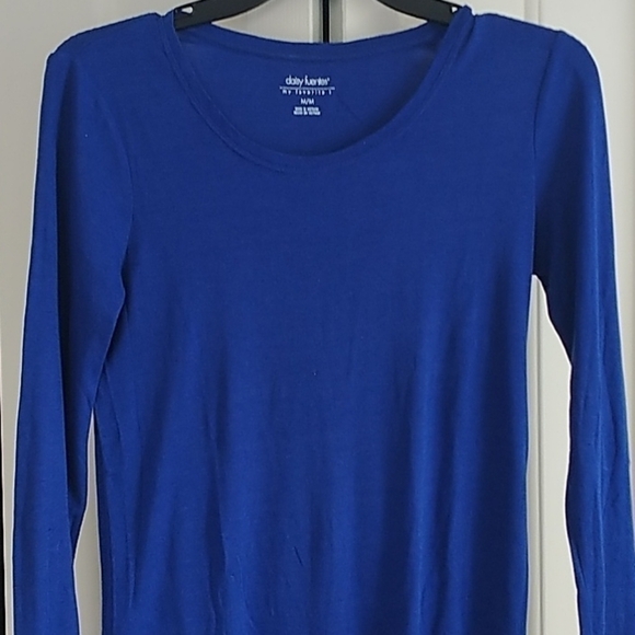 Daisy Fuentes Cobalt Blue Crew Neck Top Sz M - Picture 1 of 6